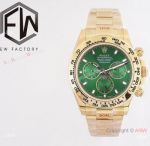 (EW Factory) Swiss Clone Rolex Daytona Emerald Green Yellow Gold 40mm Watch in A7750